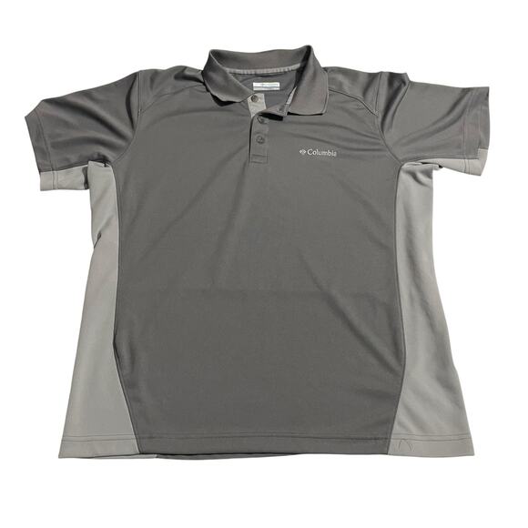 Columbia Polo Shirt Mens Medium Gray Omni Shade Omni Wick Short Sleeve 1637391 - Picture 1 of 9